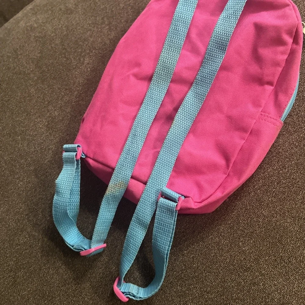 Minnie‎ Mouse Pink Backpack School Bag Small Turquoise Straps Disney